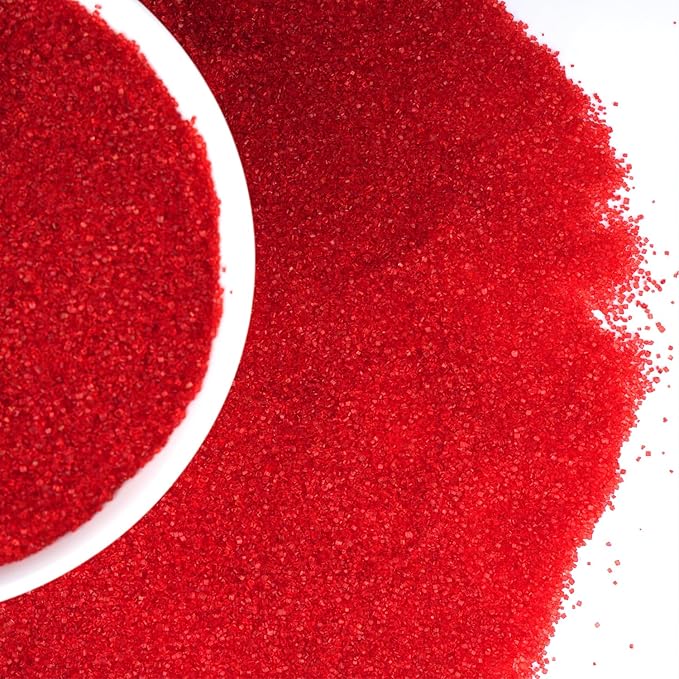 Red Sanding Sugar for Baking 4 oz Edible Sparkling Sugar Sprinkles Coarse Sugar Crystals for Baking Topping Cake Cookie Cupcake Topper Ice Cream Decoration Supplies