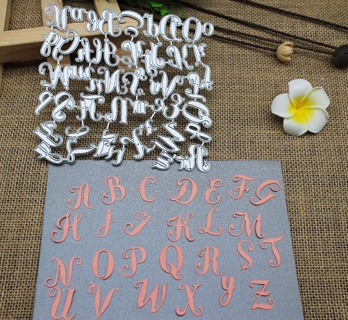 Capital 26 Letter Cutting Dies, Lowercase 26 Alphabet Die Cuts Metal Embossing Stencils Template Mould for Card Scrapbooking and DIY Craft Album Paper Card Decor