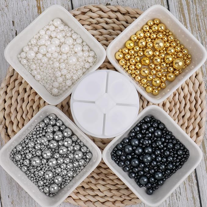 Sprinkles for Cake Decorating, 11Oz 3 Colors Gold Silver White Pearl and Sanding Sugar Sprinkles Mix for Cake Cupcake Ice Cream Donuts Cookie Baking Toppings