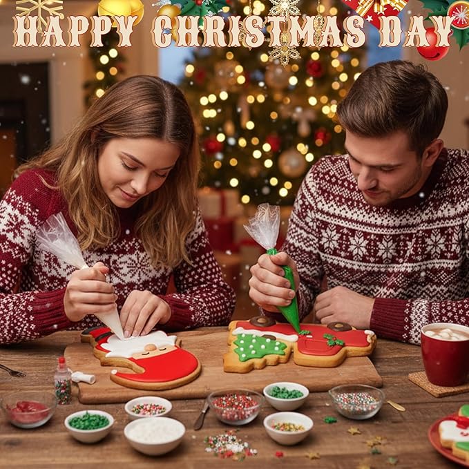 2 Pcs Large Christmas Cookie Cutters 8" Extra Large Truck and Gnome Stainless Steel Giant Cookie Cutter for Holiday Baking