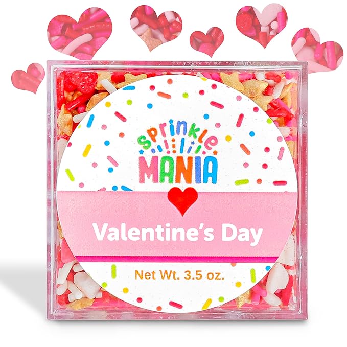 Cupid’s Favorite Valentines Sprinkles Edible - Pink Hearts, Pretty Stars & White Pearls Make These Edible Valentines Sprinkles Perfect for Cooking, Baking & Decorating (V-Day Blend)