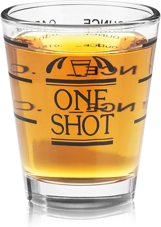 True Bullseye Measuring Shot Glasses, Cocktail Accessories, Reusable Measuring shot Glass, Set of 1, 1.5 oz.
