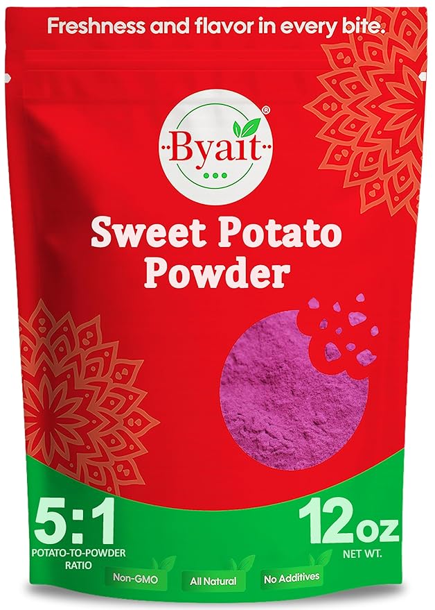 Byait Purple Sweet Potato Powder 12 Oz, No Additives, Natural Purple Food Coloring Powder for Baking, Smoothies, Juices, and Desserts, Vegan, Gluten Free, Non-GMO