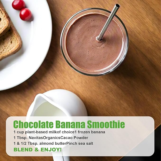 226g/2pack, Raw Organic Cacao Powder - Cold-Processed Unsweetened Cocoa, High Antioxidant Superfood for Protein Shakes & Hot Chocolate, Keto/Paleo Friendly