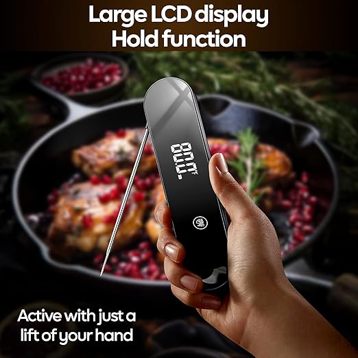 0.5 Second Instant Read Food Thermometer Professional Ultra Fast Meat Thermometer Digital Kitchen Thermometer for Cooking, Grill Thermometer, Waterproof IP67 BBQ Thermometer
