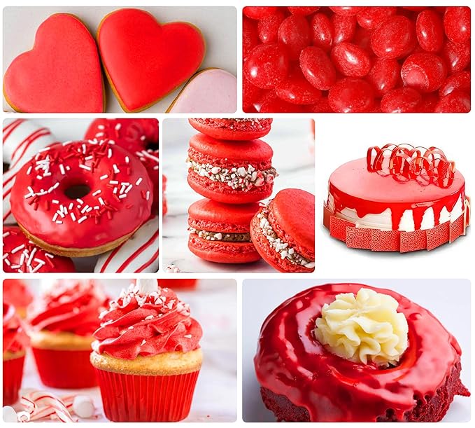 Oil Based Food Coloring Set, Xmas Red Oil Based Food Coloring for Chocolate, Food Grade Food Color Dye for Candy Melts, Baking, Icing, Frosting and Cake Decorating, Flavorless Vibrant - 55g/Bottle