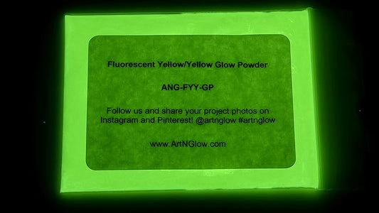 Glow in The Dark Pigment Powder - Neutral and Fluorescent Color for Art Painting, Fine Art, Nail Art Paint, and DIY Crafts - Long Lasting, 10+ Color Options - Fluorescent Yellow - (60 Grams/ 2.12 oz)