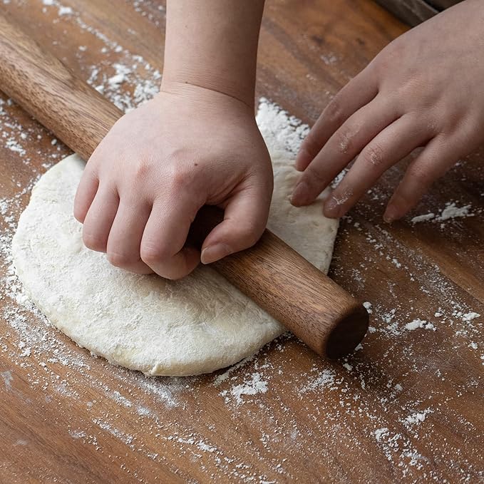Muso Wood Black Walnut Rolling Pin for Baking (Walnut Dowel 15-3/4 Inch)