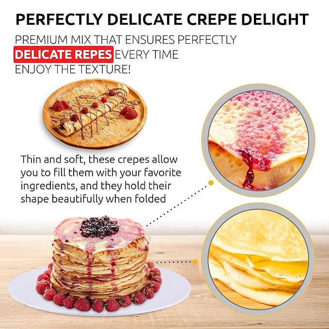 OldSoul Professional Crepe Mix | Original Dough Mix | Classic Flavour | 10 Lbs | 72 Crepes (10 Lbs, Gluten Free & Vegan)