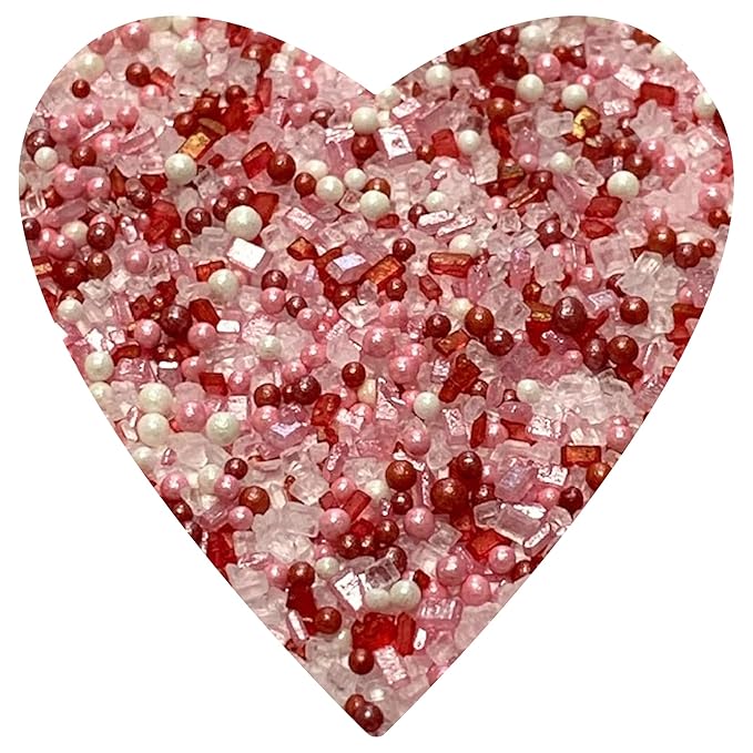 COOL MOM SPRINKLES Valentines Day Sprinkles (4 oz.) – Sprinkles for Decorating Cakes, Cupcakes, Cookies & Desserts – Mixed in the USA/Gluten-Free (Sugar & Nonpareils)