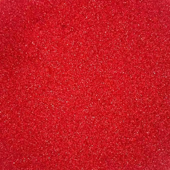 PhilaeEC Red Sanding Sugar Edible Sparkling Crystals for Baking Cake Decoration Cookie Ice Cream Cupcake Toppers Wedding Party Valentines Halloween Christmas Supplies 5oz
