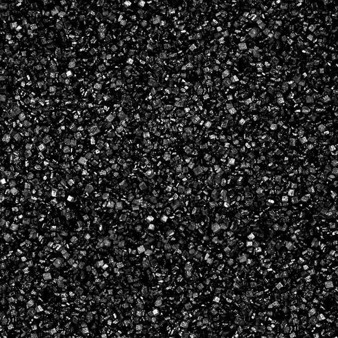 Edible Black Sprinkles, Sanding Sugar Rim Crystals, 150g, Black Sugar Sprinkles for Cake Decorating, Cocktail, Cookie, Cupcake Toppers Decoration, Halloween Christmas Supplies