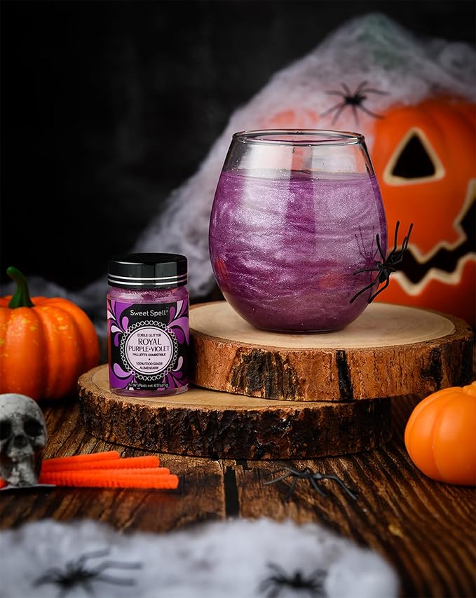 Sweet Spell Edible Glitter (15g) - Shimmer Sparkles for Drinks, Cakes, Cocktails - 100% Edible & Food Grade Glitter, Vegan, Gluten-Free (Purple)