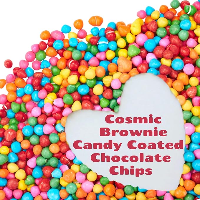 Rainbow Candy Coated Chocolate Chips | Cosmic Brownie Sprinkles [10 Oz] | Mini Chocolate Baking Chips for Ice Cream & Cake Decorating | Kosher, Nut Free, Vegan & Gluten Free | Stern’s Bakery