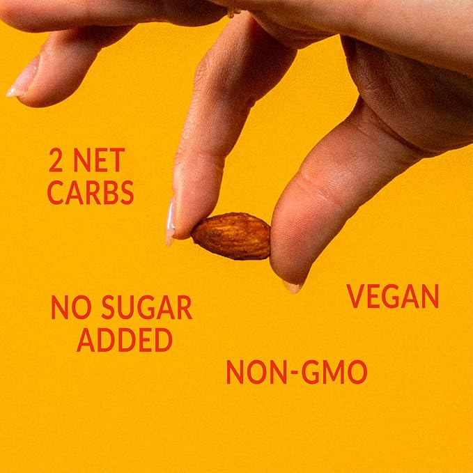 Lakanto Sweet and Savory Honey Habanero Almonds - On the Go Snack, Chile Powder Seasoning, Bold & Spicy, Gluten Free, Protein, Crunchy Roasted, Monk Fruit, Resealable Bag (8 oz)