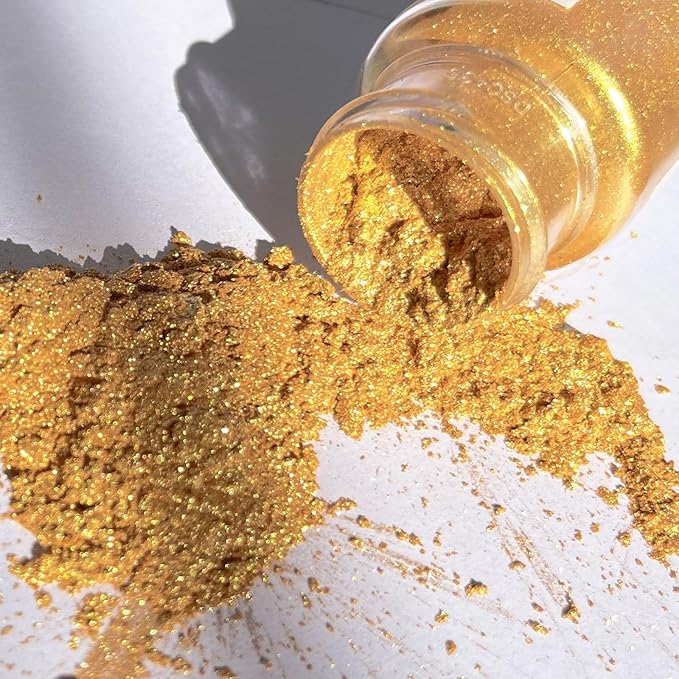 15g Edible Gold Luster Dust for Drinks Cake Decorating – Colaele Gold Shimmering Edible Glitter Dust for Chocolates, Metallic Food Coloring Powder for Edible Glitter for Cocktails, No Gluten,Vegan