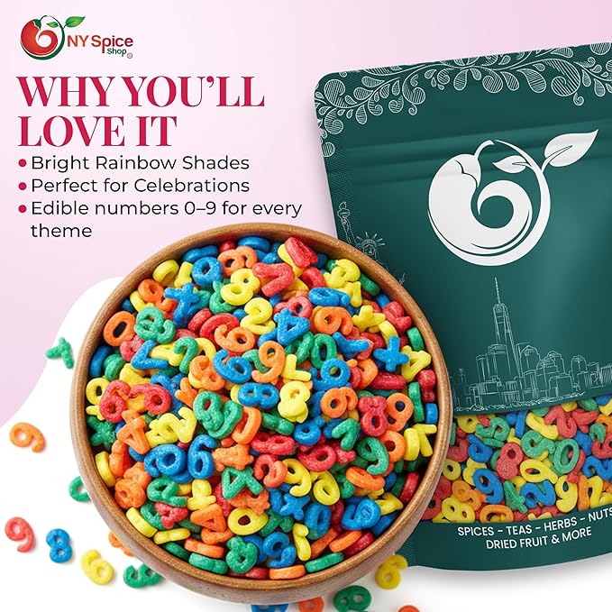 NY Spice Shop Sprinkles (1 Pound, Rainbow Number Sprinkles)