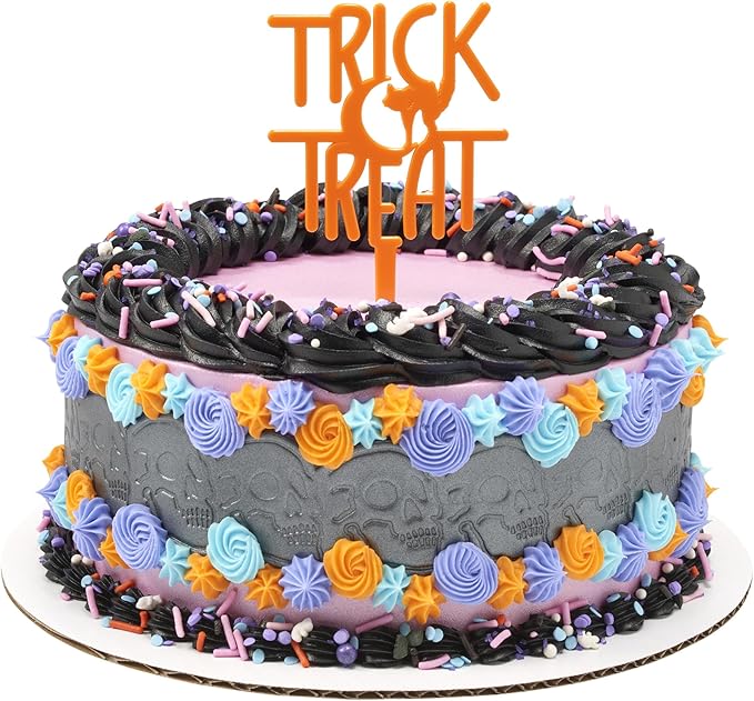 DECOPAC Monster Mash Deluxe Fusion Mix, 26oz, Fancy Candy Sprinkles in Handheld Container, Edible Sprinkles For Celebration Cakes, Cupcakes, Cookies and Donuts, Multicolored - Orange, white and black