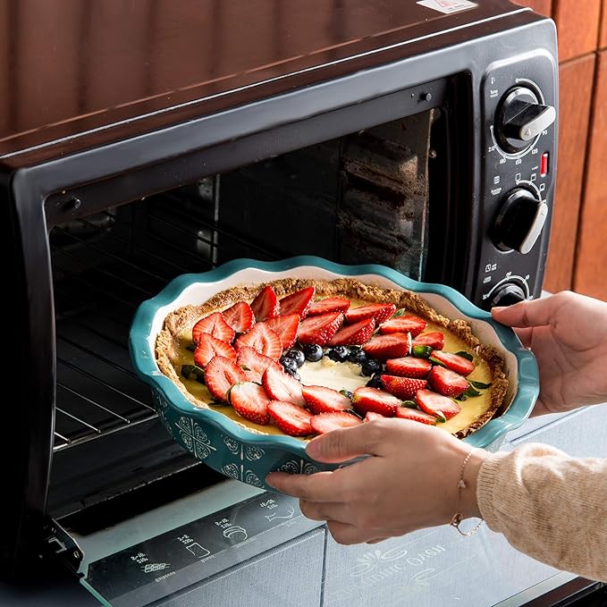 Wisenvoy Pie Pan Ceramic Pie Dish Pie Plate Porcelain Deep Dish Pie Pan Non-Stick Pie Pans