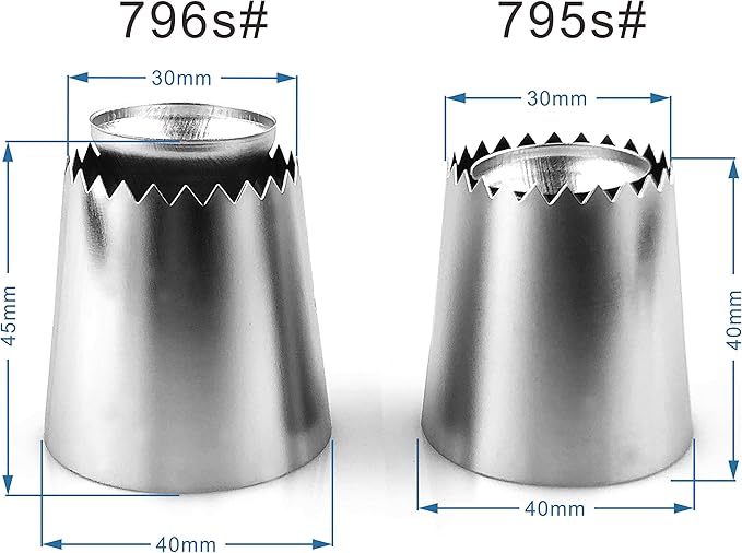 FantasyDay Cake Decorating Set, 2 Pieces Stainless Steel Icing Piping Nozzles Tips Kit with Reusable Piping Bag - Christmas Birthdays Anniversary Wedding Cakes Cookies Dessert Pastry DIY Making Tools