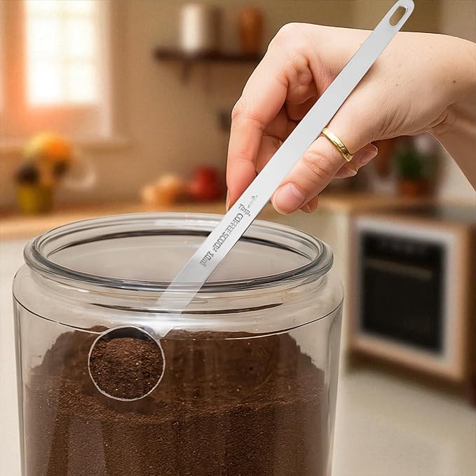 9.1'' Long Handle Teaspoon Measuring Spoon Coffee Scoop Stainless Steel – Metal Tablespoon 10ml Tsp or tbsp Measure for Tea Milk Ice Cream Baking Cooking Dry or Liquid Ingredients Kitchen Gadgets