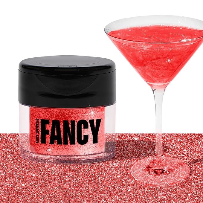 Fancy Sprinkles Holiday Ruby Red Premium Edible Glitter, 100% Edible Glitter for Sparkling Food & Drinks No Taste or Texture (4gm)