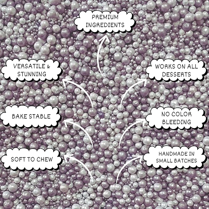 Confect Love Silver Metallic Disco Ball Sprinkles - Edible Cake & Cupcake Decorating Pearls, Metallic Sugar Sprinkles for Desserts and Cookies | Vegan, Gluten-Free, Soy-Free, Dairy-Free, Palm Oil-Free – 4.2 Oz