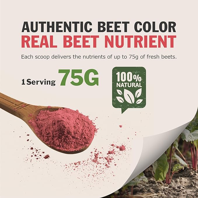 Black Hut Organic Beet Root Powder, High Blood Pressure Supplements, Natural Red Food Coloring for Baking, Juice, Cooking, Raw Ingredient Dye Free Food, Health Nutrients, Non-GMO, Gluten-Free, Vegan Friendly