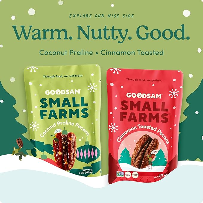 GoodSAM Coconut Praline Pecans | Holiday Snack | Non-GMO | Gluten-Free | Direct Trade | Supporting Small Family Farms | 6oz Pack of 2