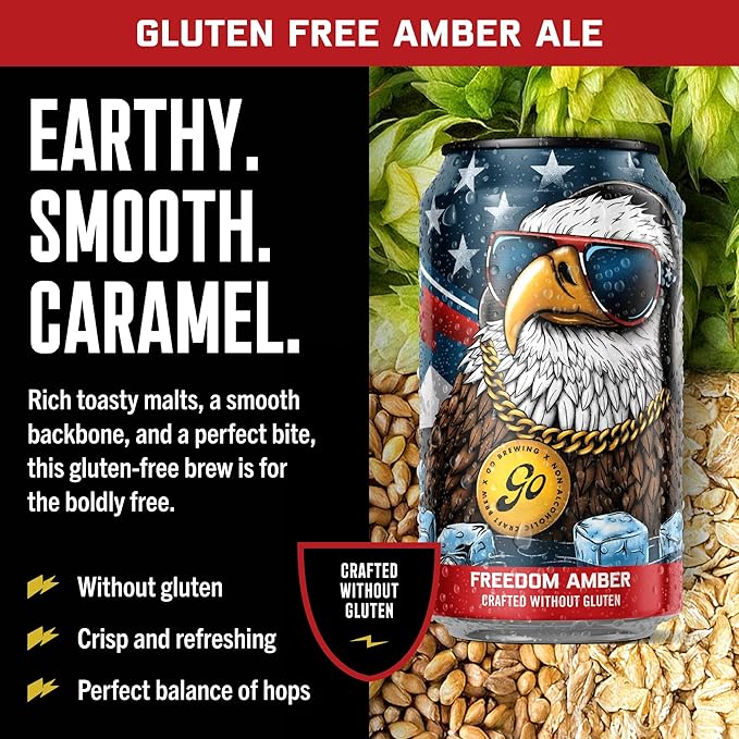 Go Brewing - 12 Mixed Sampler Pack - Non-Alcoholic Craft Brew - Small Batch Brew - Classic Ingredient - Non Alcoholic Beer Variety Pack - Low-Calorie, NA Brew - Ideal for Any Occasion (12 oz, 12 Pack)