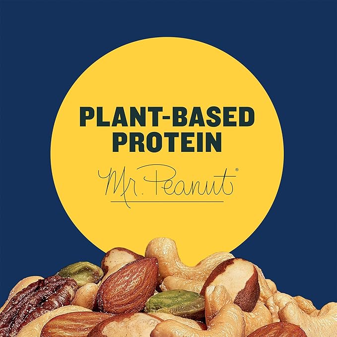PLANTERS Deluxe Pistachio Mix, Party Snacks, Plant-Based Protein, 14.5 Oz Canister