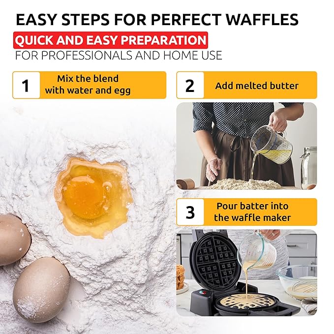 OLDSOUL Trendy Waffle & Pancake Mix | Bubble Belgian Cone | Natural Ingredients | Easy Preparation | Reach Vanilla Flavor (15 Lbs)