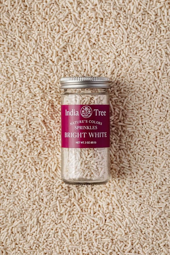 India Tree Nature's Colors Bright White Sprinkles - 2.9 lb Bulk | Natural, Non-GMO, Vegan, Top 9 Allergen-Free
