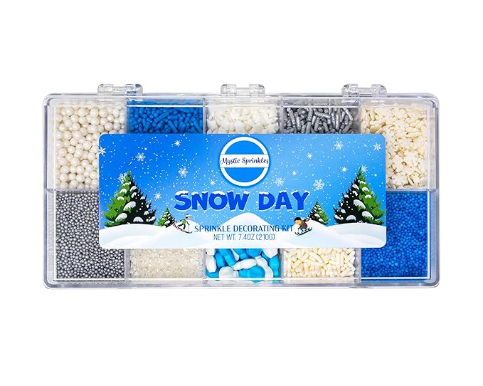 Mystic Sprinkles Christmas Holiday Sprinkle Decorating Kits (Snow Day! Sprinkle Decorating Kit 7.4oz)
