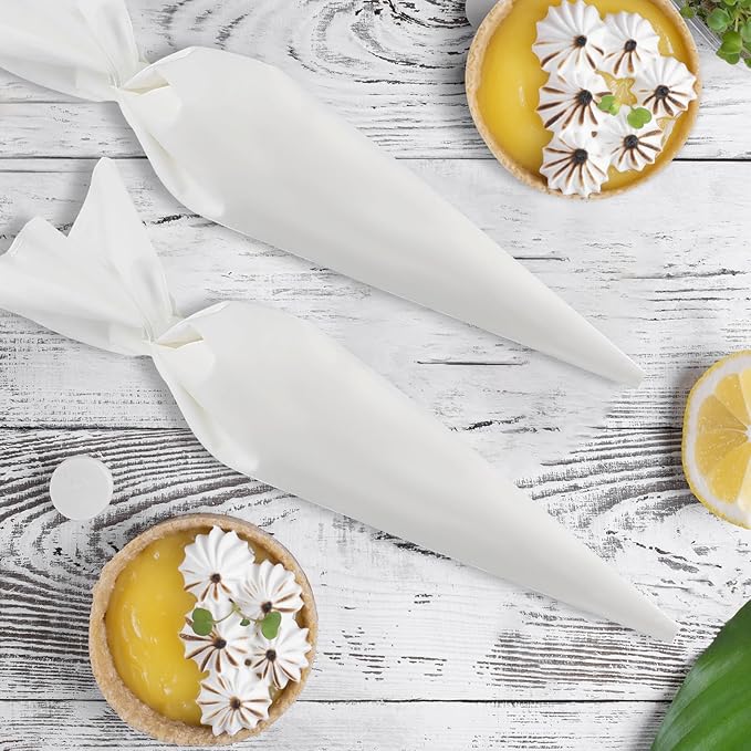 4 Pack 18 Inch Reusable Piping Bags, Cotton Cloth Pastry Bags with Plastic Coating, Professional Tipless Icing Bags for Cake Decorating Cupcakes Cookies Desserts and Baking Supplies