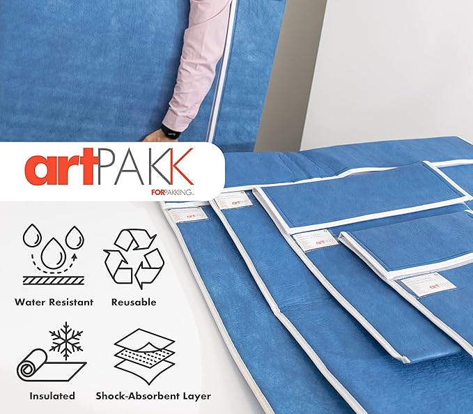 (27.5" x 27.5" Art Bag AP11 - Strong • Shock-Absorbent • Reusable • Non-Toxic • Waterproof • Acid-Free Lining - Long-Term Art Storage + Artwork Shipping + Protection Solution