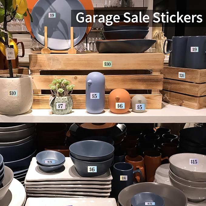 Starboling Garage Sale Stickers, 4050 Pcs 1/2" X 3/4" Yard Sale Price Labels, Rectangle Preprinted Price Labels for Flea Market
