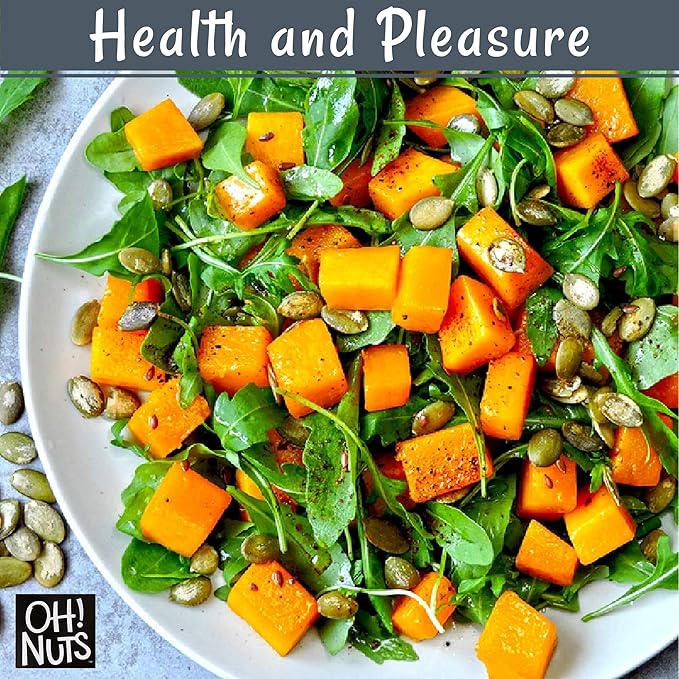 Oh! Nuts Pepitas Raw Unsalted Pumpkin Seeds - Resealable 5-Pound Bulk Bag - All-Natural Protein Power - Fresh, Healthy Snacks - Unshelled Pepitas