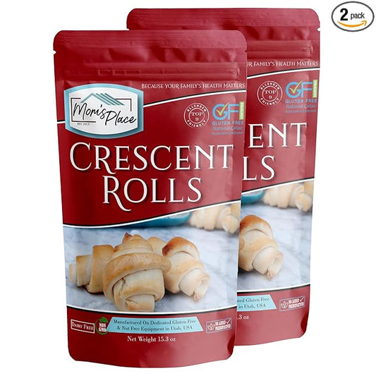 Mom's Place Gluten-Free Crescent Roll Mix (2-Pack) - Soft & Fluffy Rolls, Dairy Free, Nut Free, Soy Free, Non-GMO, 24 servings