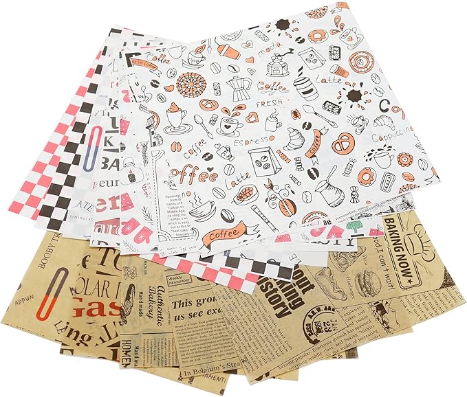 Premium Deli Paper 12"x12"- 200 Pack - Water & Grease Resistant, Greaseproof Liners for Food Boats - Pre Cut Deli Sandwich Wrappers - Food Basket Sheets for BBQ, Picnic, Tray Liner