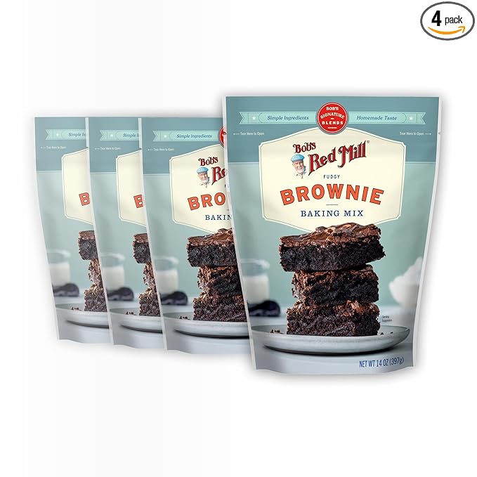 Bob's Red Mill Signature Brownie Baking Mix, 14oz (Pack of 4) - Non GMO, Kosher