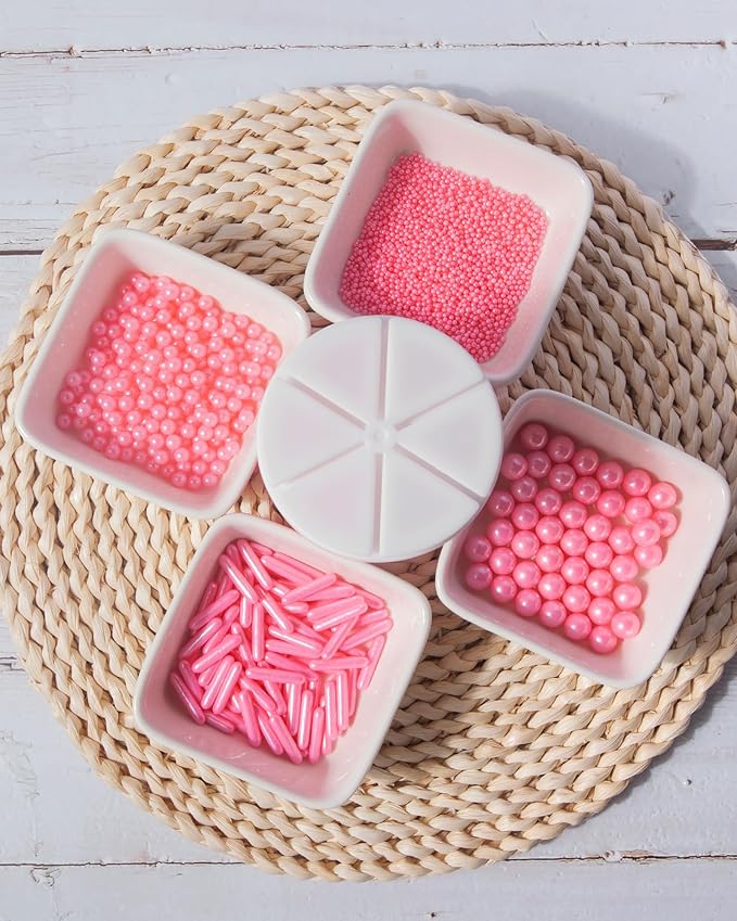 Easter Sprinkles for Baking Edible Sugar Confetti, Nonpareils & Sugar Pearls - Easter Cake Decorations, Cookies, Cupcakes, Dessert Toppings (Spring Pastel Colors) pink