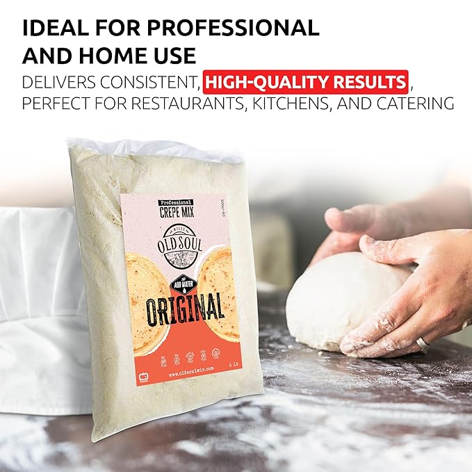 OldSoul Professional Crepe Mix | Classic Dough Mix | Original Flavour | 30 Lbs | 216 Crepes (Original, 30 Lb)
