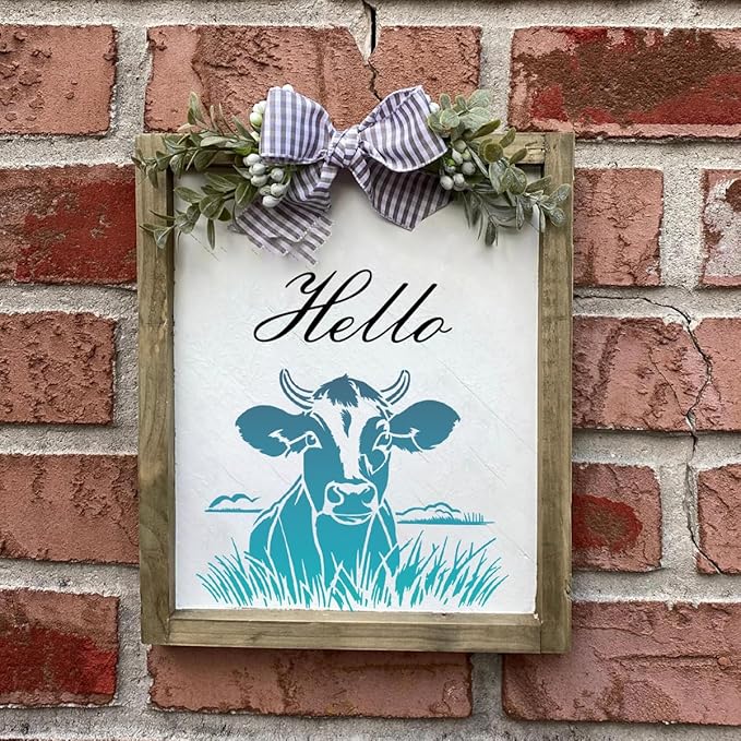 Animal Wood Burning Stencils for Painting Cow Stencil Reusable Farmhouse Stencils for Crafts T-Shirt Fabric Wood DIY Decor