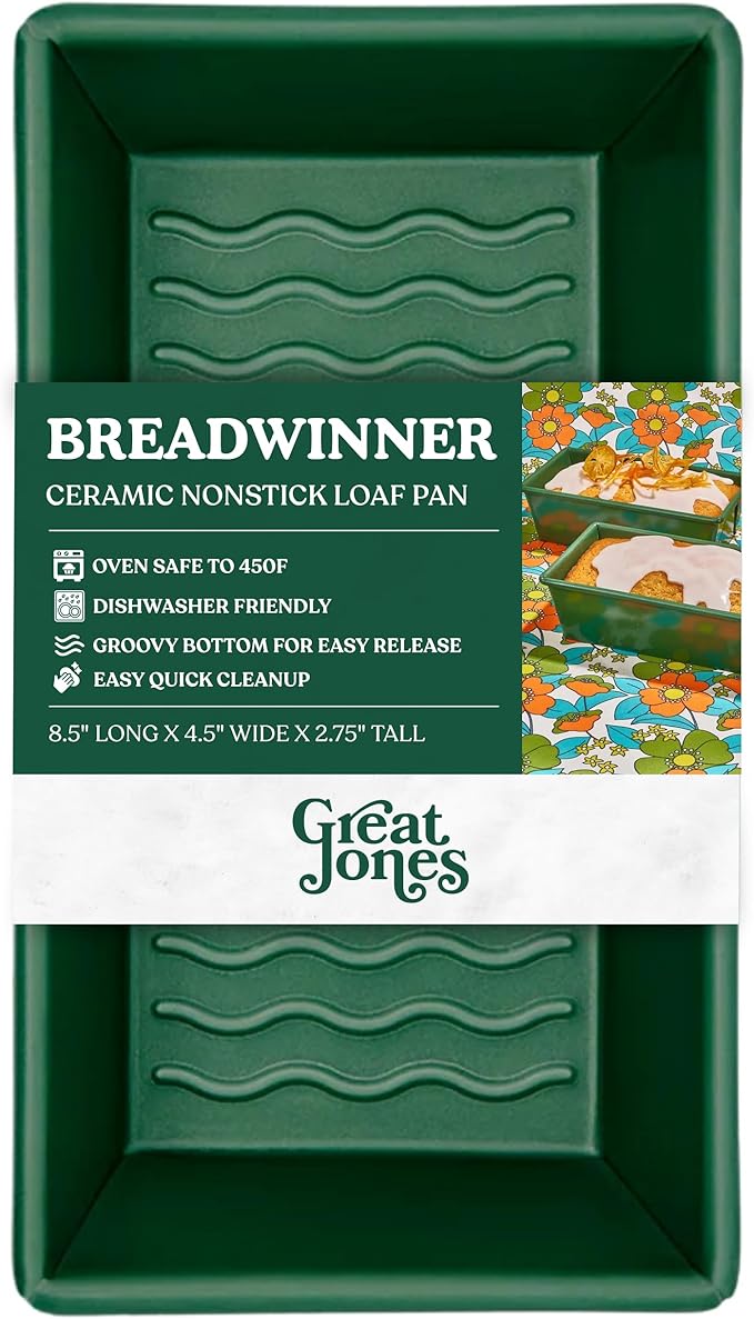 Great Jones Breadwinner (Broccoli) | Nonstick Loaf Pan for Bread, Cakes & More | Aluminized Steel with Easy Release Coating | Oven-Safe to 450°F | Even Heat Distribution | Dishwasher-Friendly