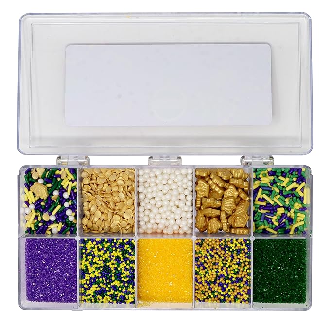 Mystic Sprinkles Mardi Gras Sprinkle Mixes (Mardi Gras Sprinkle Decorating Kit 6.9oz)