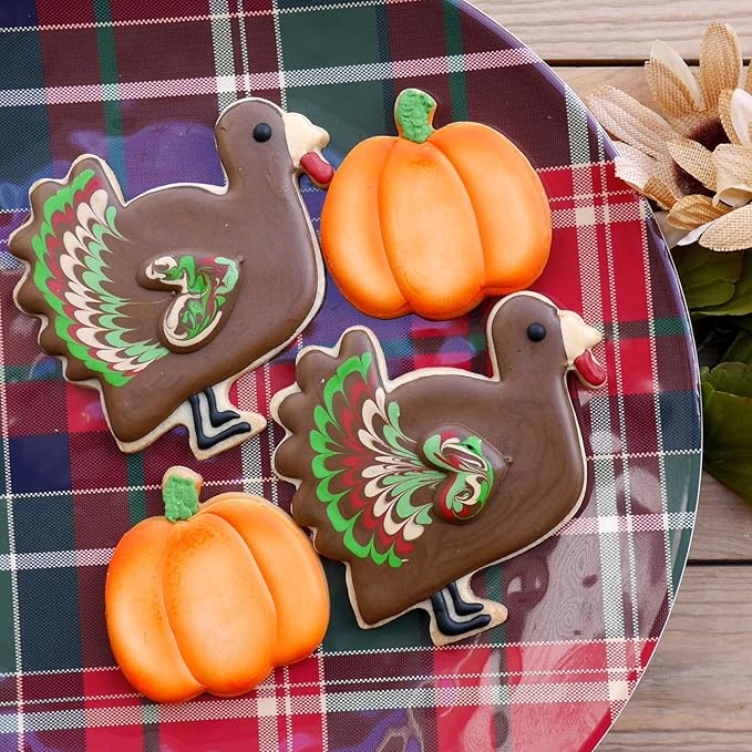 Thanksgiving Turkey Cookie Cutter Set, 2 Piece, 4.5", 2.9" Tall, Premium Food-Grade Stainless Steel, Dishwasher Safe