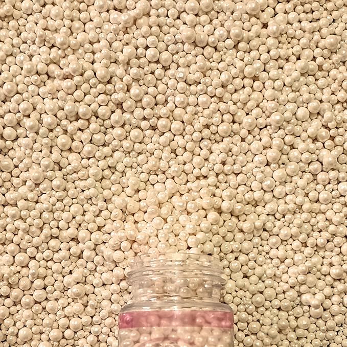 Confect Love White Pearl Disco Ball Sprinkles Mix – Edible Confectionery Sprinkles for Cake, Cupcake & Dessert Decorating | Vegan, Gluten-Free, Soy-Free, Dairy-Free, Palm Oil-Free – 4.2 Oz