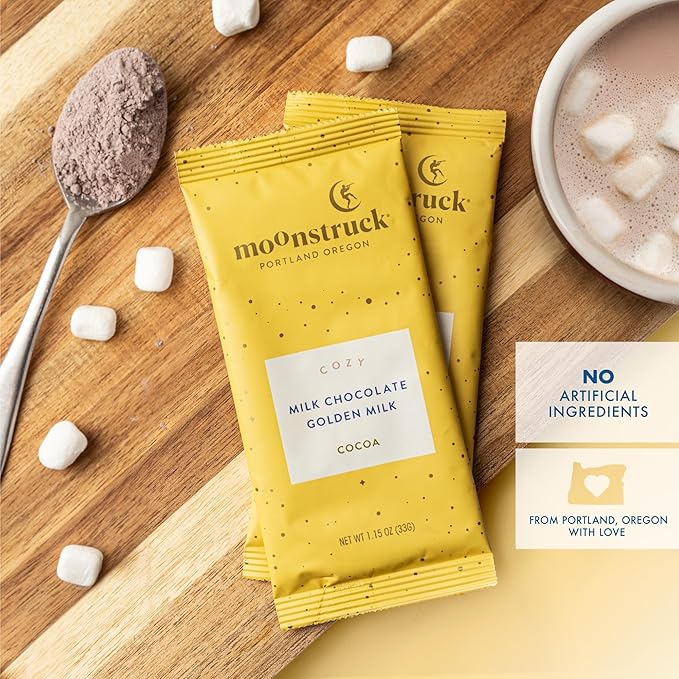 Moonstruck Chocolate Single Serve Hot Chocolate Sampler - 1 Packet of Each Flavor - 6 Packets in Total - 6 Count (Pack of 1)