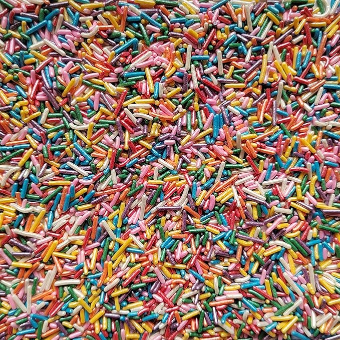 Homankit Rainbow Jimmies Sprinkles Edible Sprinkle Candy Soft Jimmies Toppings for Ice Cream, Cupcake, Cake, Cookie, Dessert Decorating 2.75 Ounces